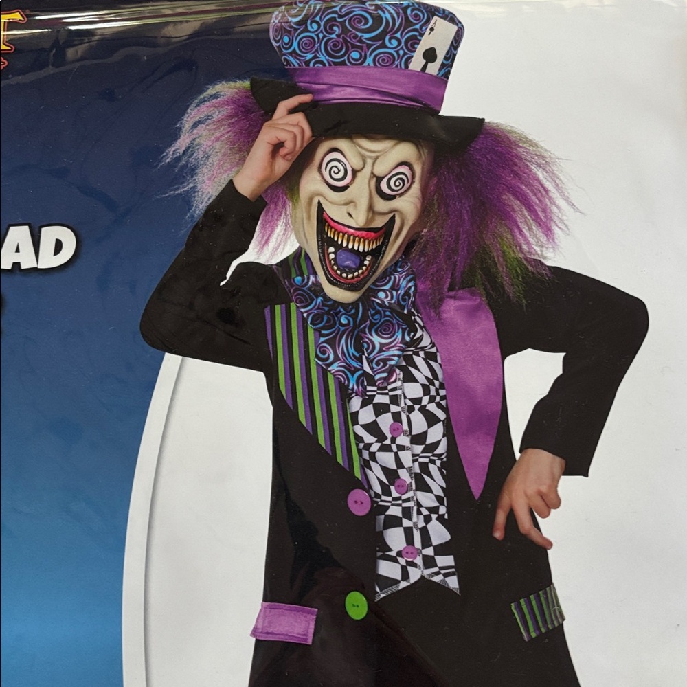 Spirit Dark Mad Hatter Costume with Mask Halloween child med 8-10